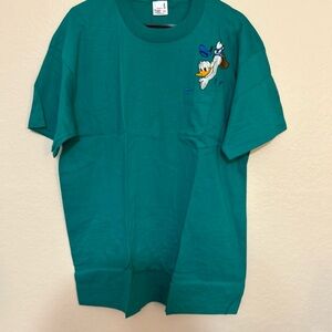 Anvil Vintage Disney shirt  XL Donald  Green  Front Pocket 90’s Embroidered